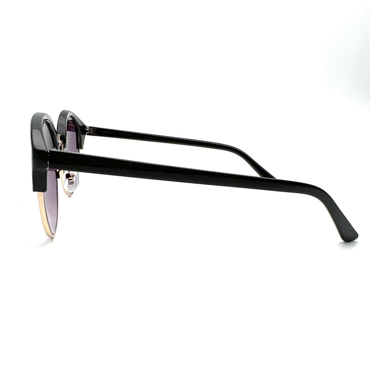 クラシック　レトロな雰囲気のサーモントサングラス　ブラックフレーム　スモークハーフレンズ　ユニセックス　UV400  人気アイテム