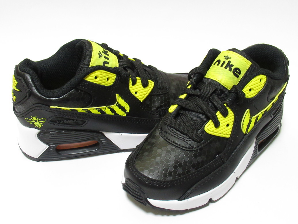 NIKE AIR MAX 90 LTR SE (PS) чёрный желтый цвет пчела 17.5cm Nike air max Kids спортивные туфли пчела DD0125-001