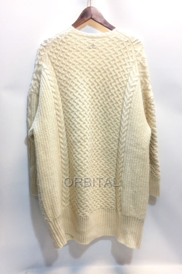  fee . mountain )BATONERba toner alpaca . cable knitted cardigan size 1 ivory series long knitted coat 