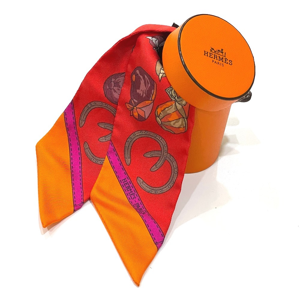 HERMES エルメス JOCKEY 馬術用帽子柄 ツイリー アクセサリー スカーフ