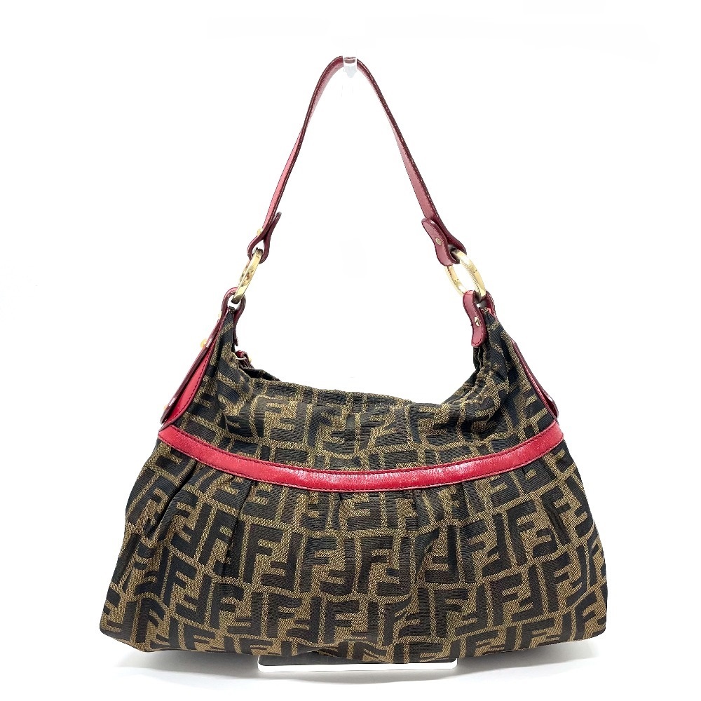 FENDI フェンディ 8BR448 ズッカ柄 肩掛け ショルダーバッグ レザー