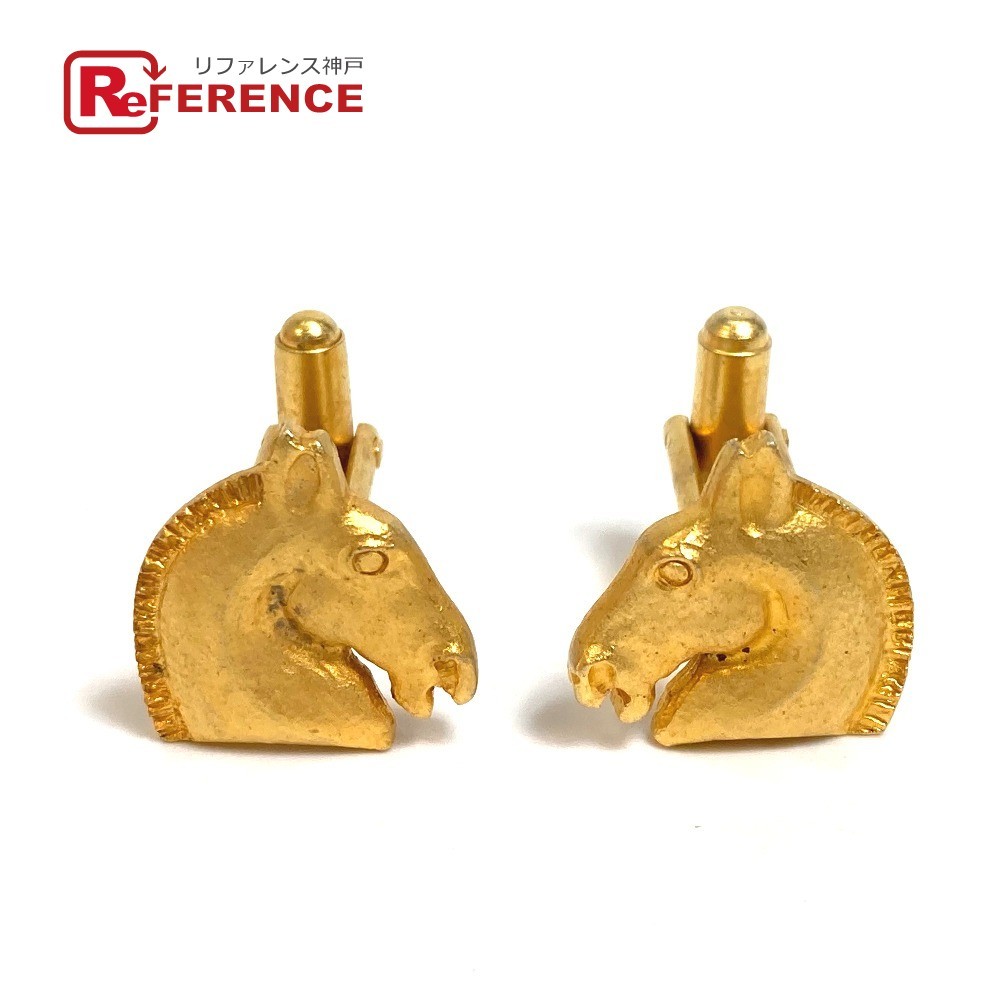 HERMES エルメス ホースヘッド アクセサリー カフス GP ゴールド