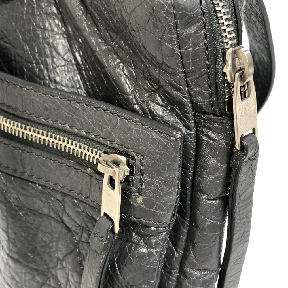 BALENCIAGA バレンシアガ 310939 シワ加工 ショルダーバッグ 肩掛け 斜め掛け ブリーフケース ビジネスバッグ レザー グレー【中古】_画像8