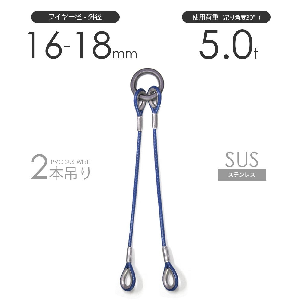 玉掛けワイヤー 2本組 両シンブル 黒 30mmx7m 工事用材料 玉掛けワイヤー 2本組 両シンブル 黒 30mmx7m 工事用材料