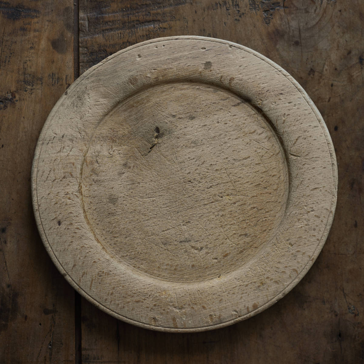 18世紀 スウェーデン 木皿 / アンティーク 1700年代 木製 リムプレート パン皿 チーズボード 北欧民藝 古民芸 フォークアート オブジェ e_画像1