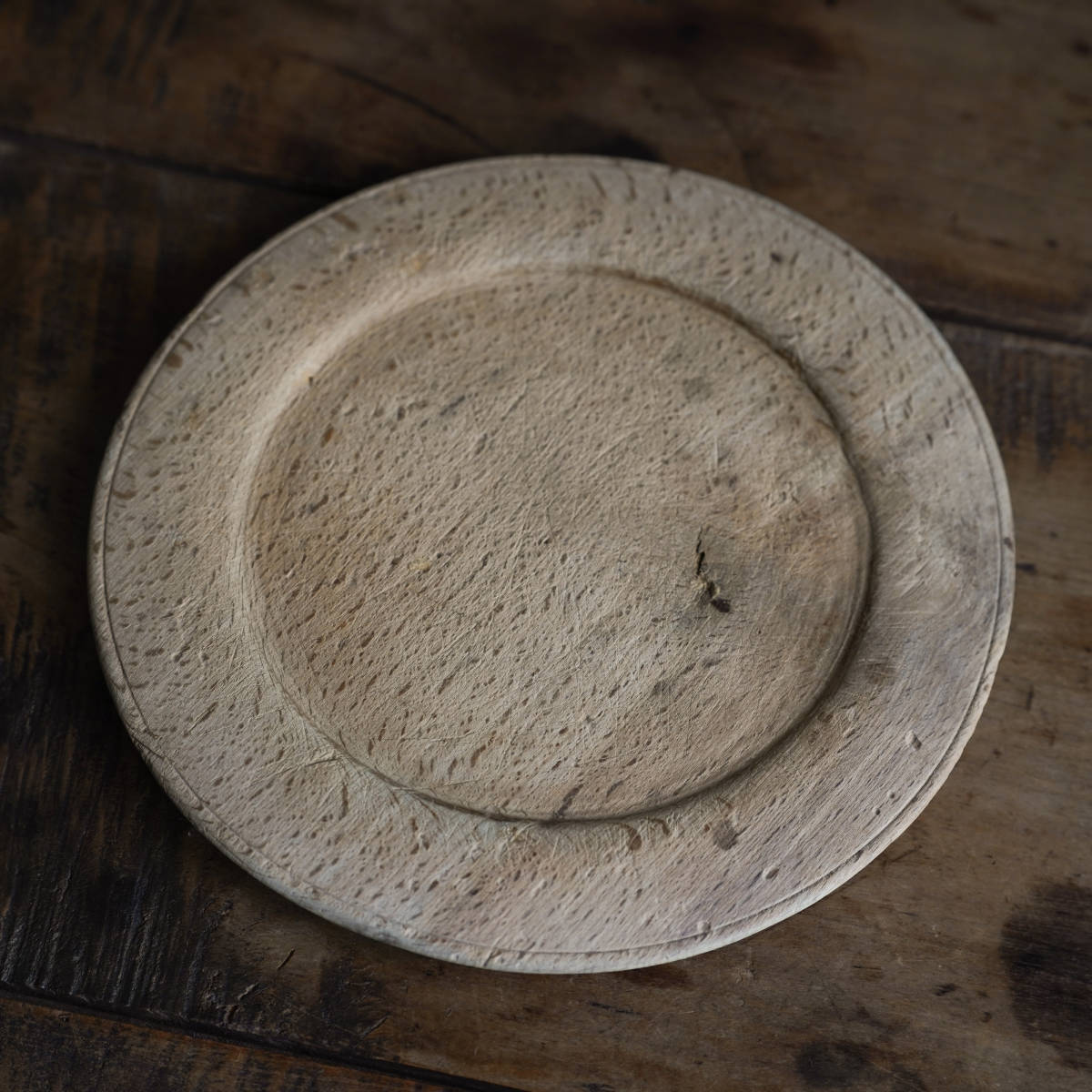 18世紀 スウェーデン 木皿 / アンティーク 1700年代 木製 リムプレート パン皿 チーズボード 北欧民藝 古民芸 フォークアート オブジェ e_画像4