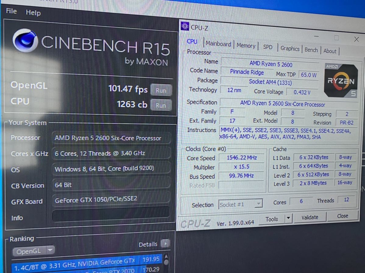 6コア12スレッドゲーミングパソコン Ryzen 5 2600 8GB SSD256GB