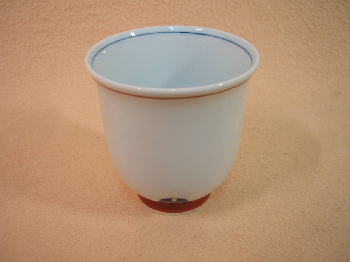  Arita ./ wave . see . high class super light weight glass * small ( bell cat * red ) 1 piece new goods hand .. small size length hot water . hot water . Hara . hot water . tea cup inside . Nagasaki prefecture range un- possible 