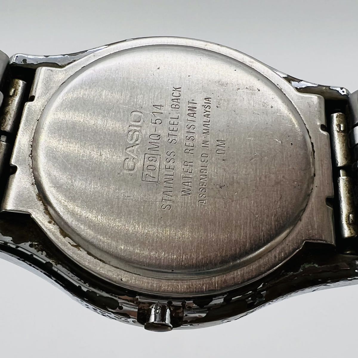 CASIO カシオ MQ-514 メンズ腕時計 腕時計 時計 3針 クオーツ クォーツ カレンダー 付 未稼働品 HT_画像5