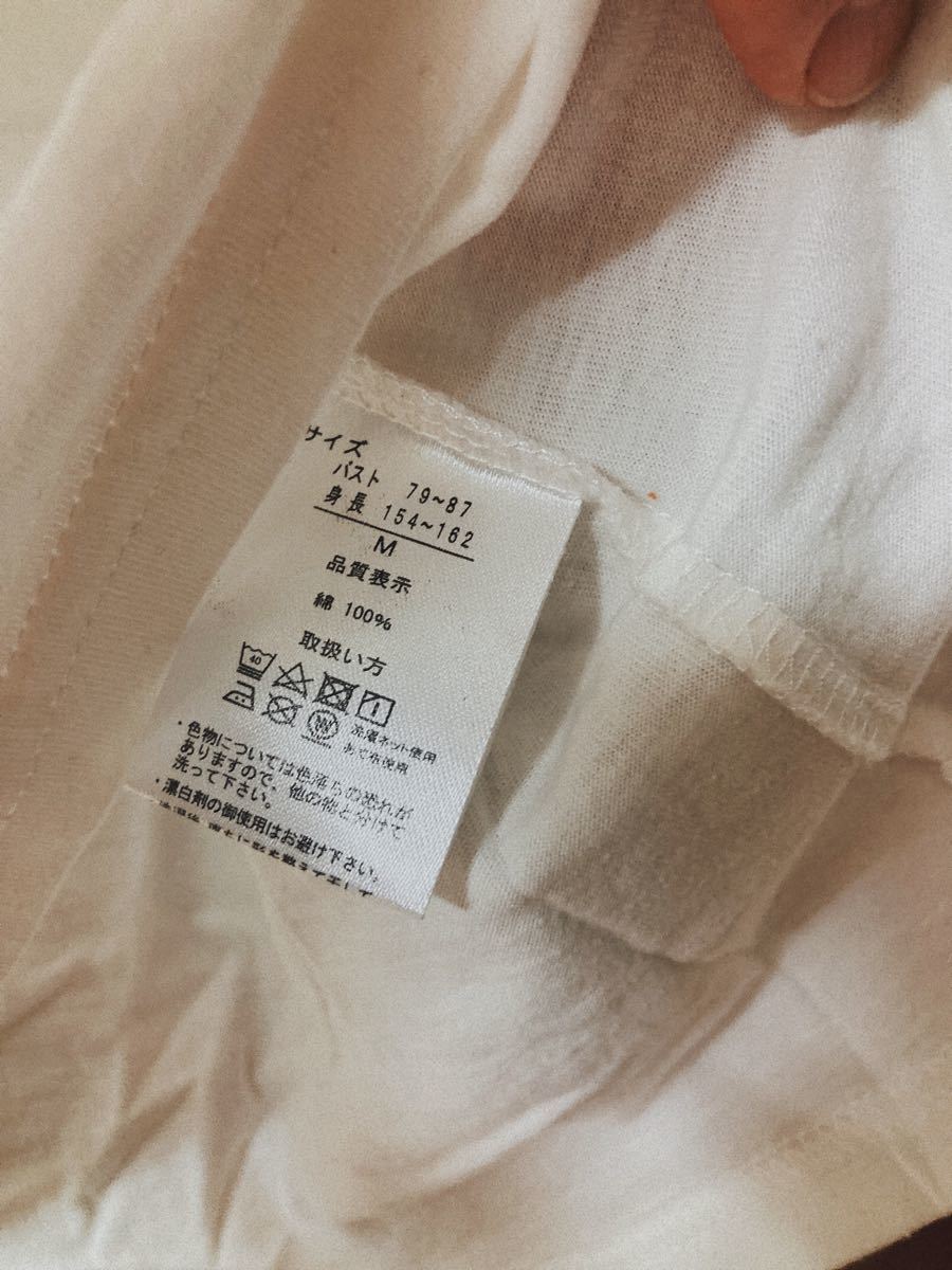 半袖Tシャツ　Mサイズ　コットン　綿100% 白　ホワイト　アメカジ　シンプル　ロゴ　カジュアル　レディース