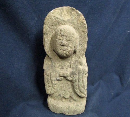 江戸期 可愛い地蔵様 地蔵菩薩立像 石彫仏 石造品 検 仏教美術塔婆