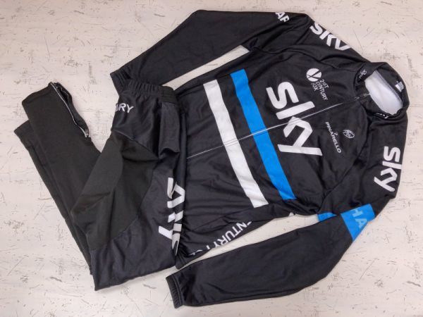 Team Sky ピナレロ長袖サイクルジャージ上下 L-