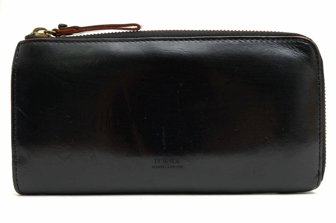 PORTER ポーター 吉田カバン 長財布 187-01347 FILM WALLET 牛ショルダー革 イタリア輸入革 タンニン鞣し ガラス加工 L字ファスナー
