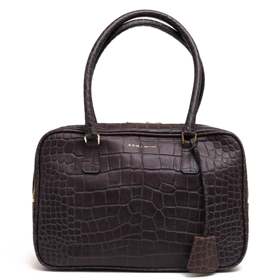 ADMJ エーディーエムジェイ ハンドバッグ ACS01070 CROCODILEEMBOSSING BASIC BOSTONBAG 28cm 国産牛革_画像1