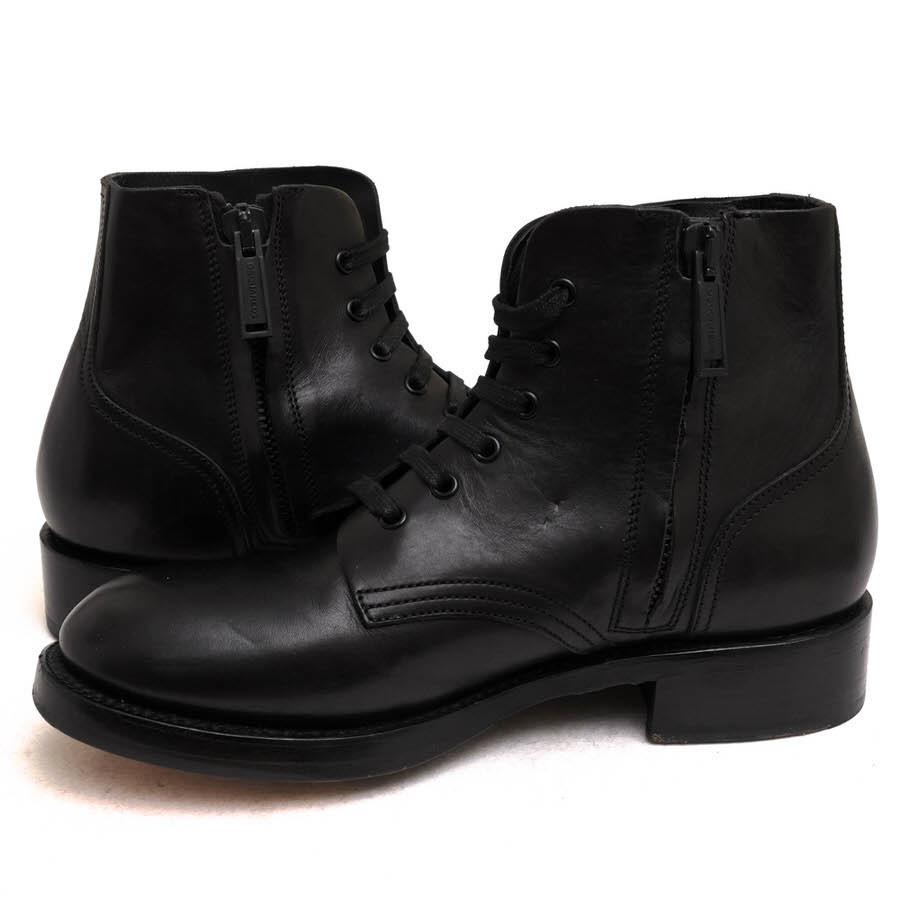 DSQUARED2 ディースクエアード レースアップブーツ W14AB111 ANKLE BOOT 牛革 プレーントゥ サイドジップ レザーソール_画像3