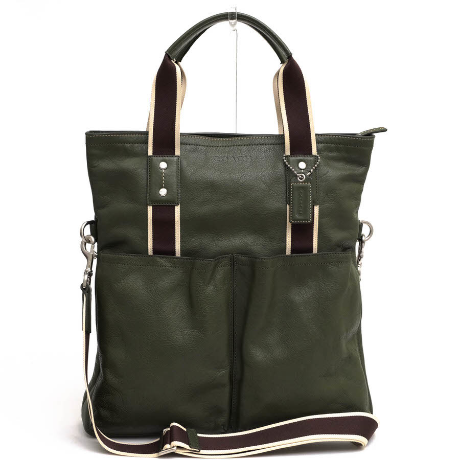 COACH コーチ トートバッグ F70558 Heritage Web Leather Foldover Tote ヘリテージ ウェブ レザー フォルド オーバー トート 牛革 ウェブ_画像1