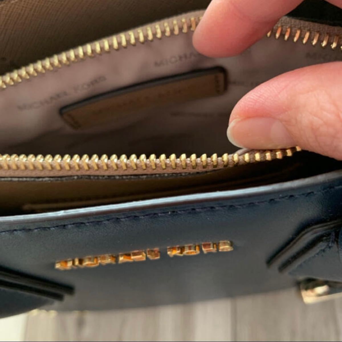 MICHAEL KORS 2way ショルダーバッグ ハンドバッグ ネイビー MICHAEL KORS 2way ショルダーバッグ ハンドバッグ ネイビー