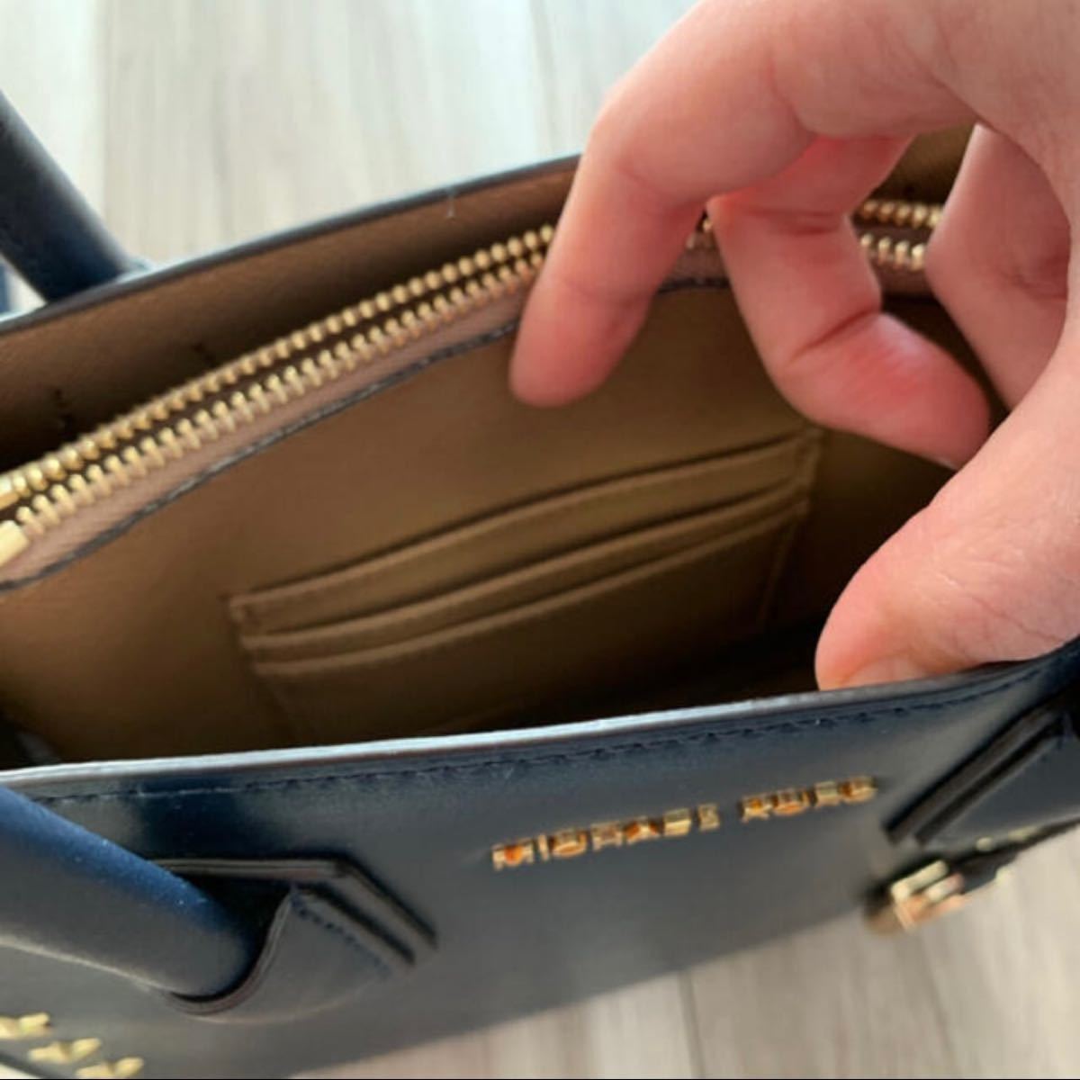 MICHAEL KORS 2way ショルダーバッグ ハンドバッグ ネイビー MICHAEL KORS 2way ショルダーバッグ ハンドバッグ ネイビー
