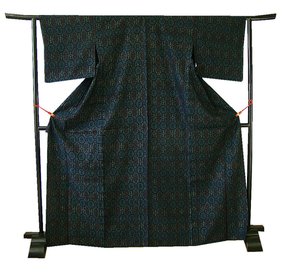 超格安一点 正絹 紬着尺 単衣 ロング寸 裄68.2cm 時代屋 仕立上り T379 158cm~165cm その他 かくママ購入希望商品です。紬の着物。半纏。割烹着