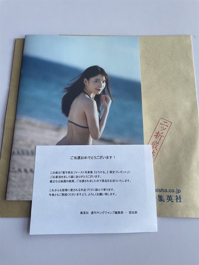 雪平莉左 とろける アザーカット写真集 200部限定当選品