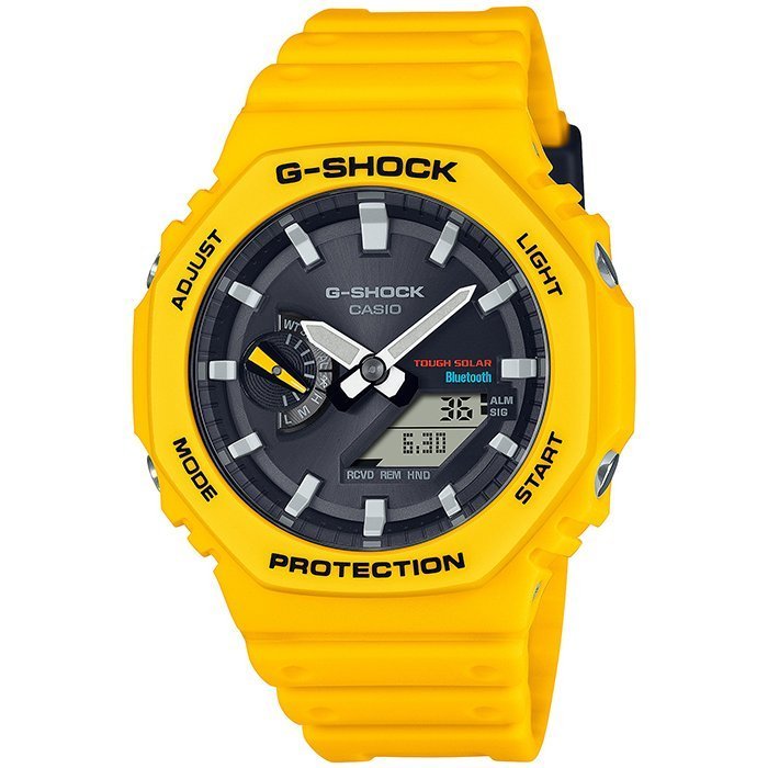 【G-SHOCK オクタゴン　ソーラー Bluetooth イエロー メンズ腕時計】 GA-B2100C-9AJF 新品