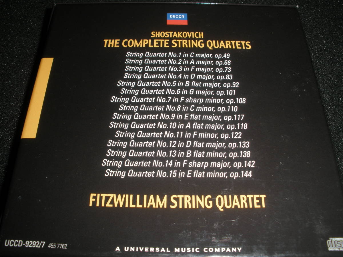 6CD ショスタコーヴィチ 弦楽四重奏曲 全集 フィッツウィリアム四重奏団 Shostakovich String Quartets Complete Fitzwilliam_6CD ショスタコSQ全集 フィッツウィリアム