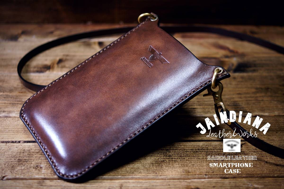 7752円 ハンドメイド サドルレザー ショルダースマートフォン 7752円 ハンドメイド サドルレザー ショルダースマートフォン