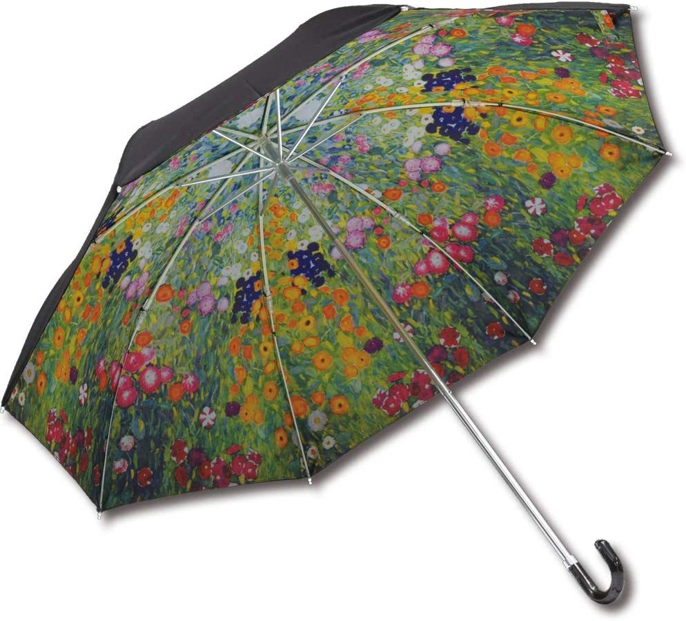 クリムトの 折りたたみ傘 晴雨兼用 UVカット 日傘 紫外線 絵画 花柄 おしゃれ 芸術 アート 名画 パラソル_画像2