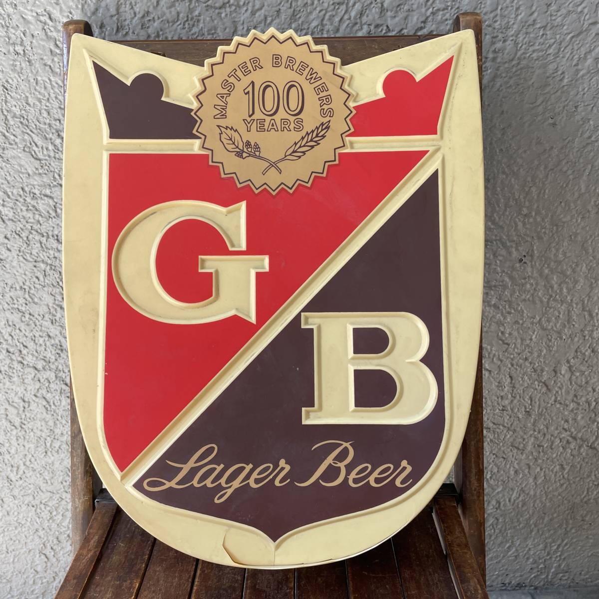 アメリカアンティーク　Lager　Beer　店頭看板　Antique USA ビンテージ/50's60's蚤の市ブロカント店舗ディスプレイ西海岸雑貨_画像7