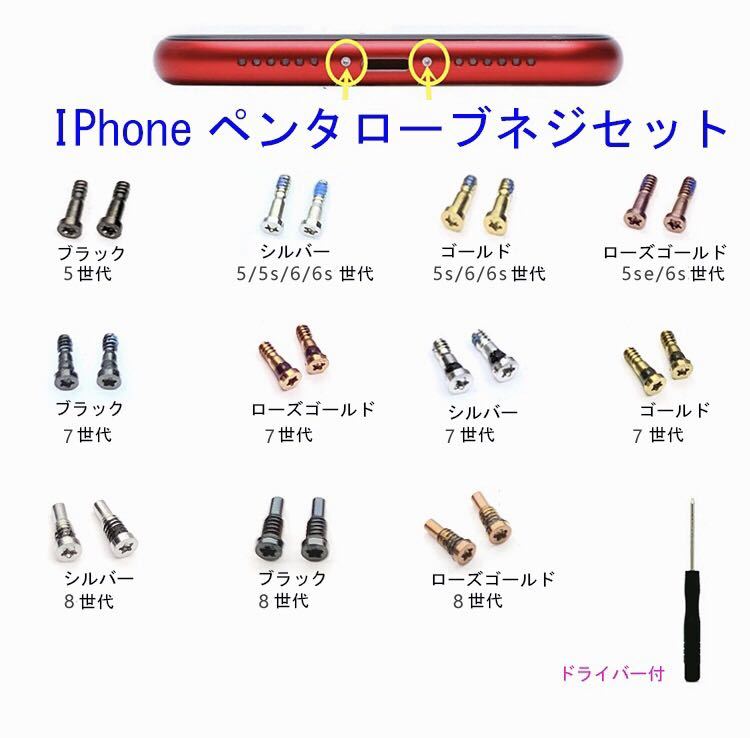 iPhoneSE 5s 6s 6p ペンタローブネジ 星型ネジ 星ネジ