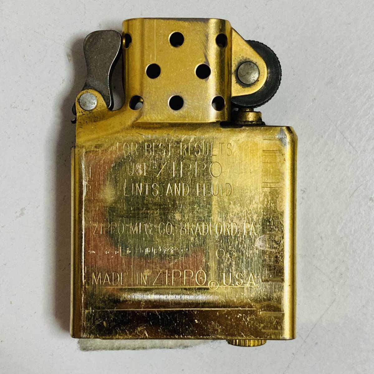 【中古品】ZIPPO ジッポー 純金箔張り 墨絵龍 2003年 ライター_画像9