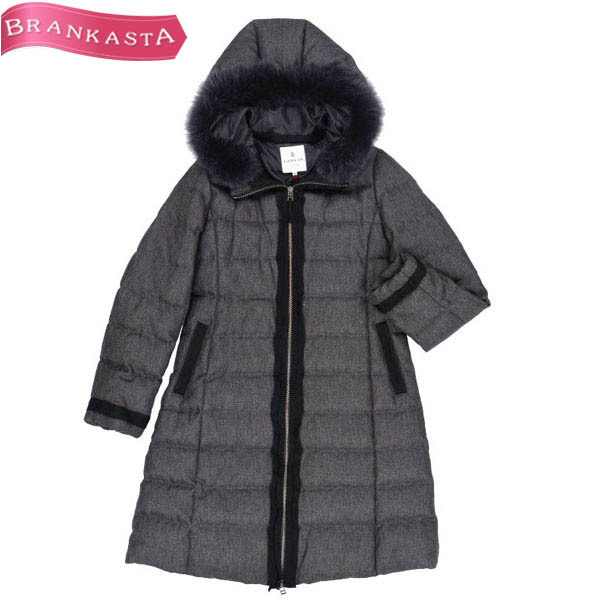 美品】LANVIN en Bleu/ランバンオンブルー 長袖ロングダウンコート