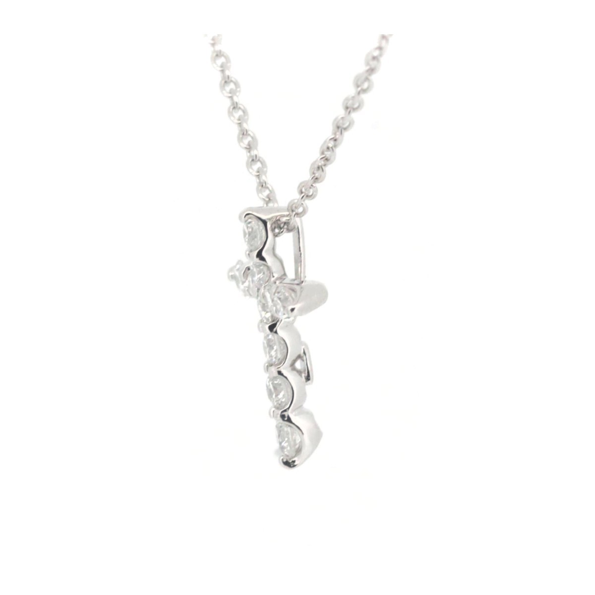 ポンテヴェキオ ダイヤモンド クロス ネックレス 0.30ct K18WG(18金