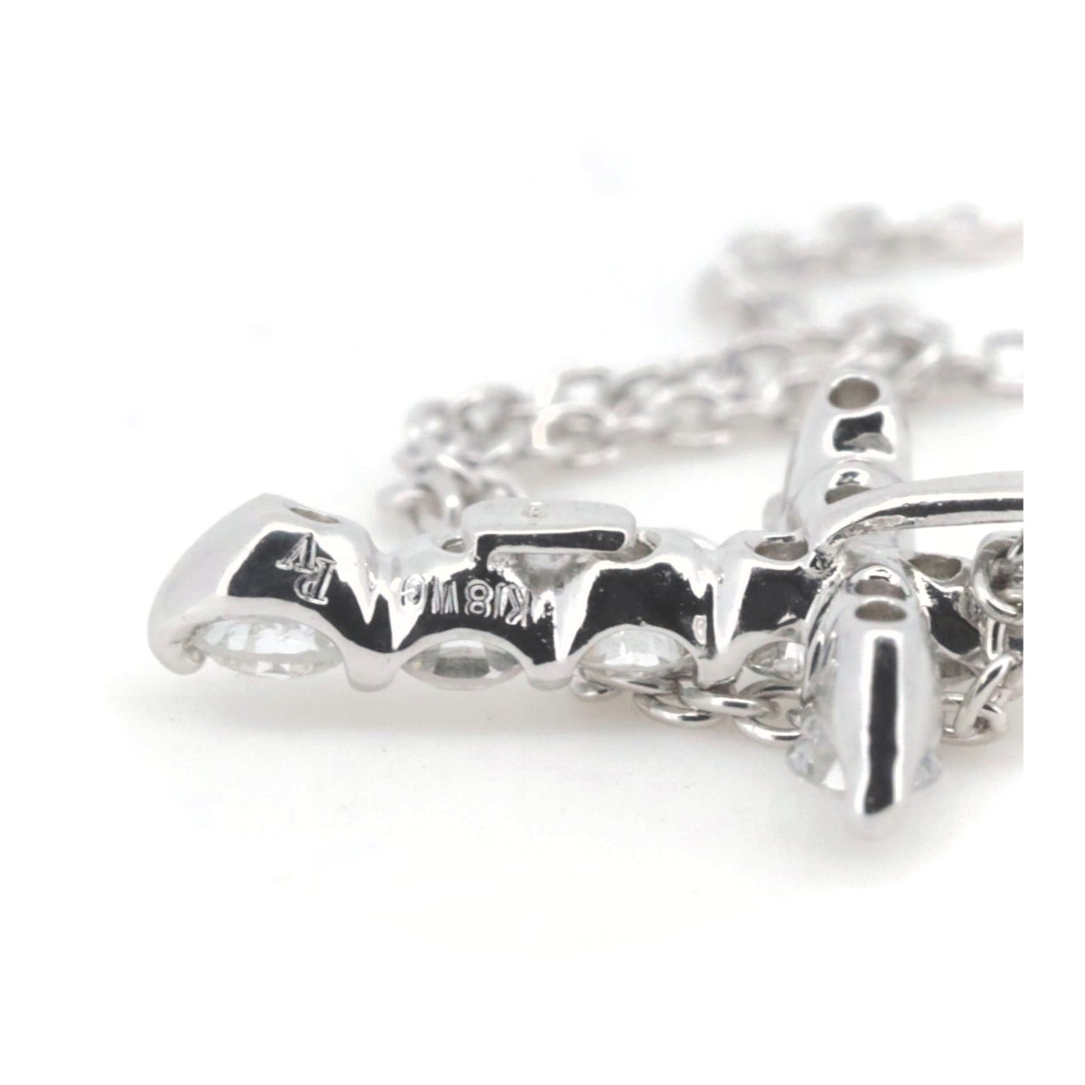 ポンテヴェキオ ダイヤモンド クロス ネックレス 0.30ct K18WG(18金
