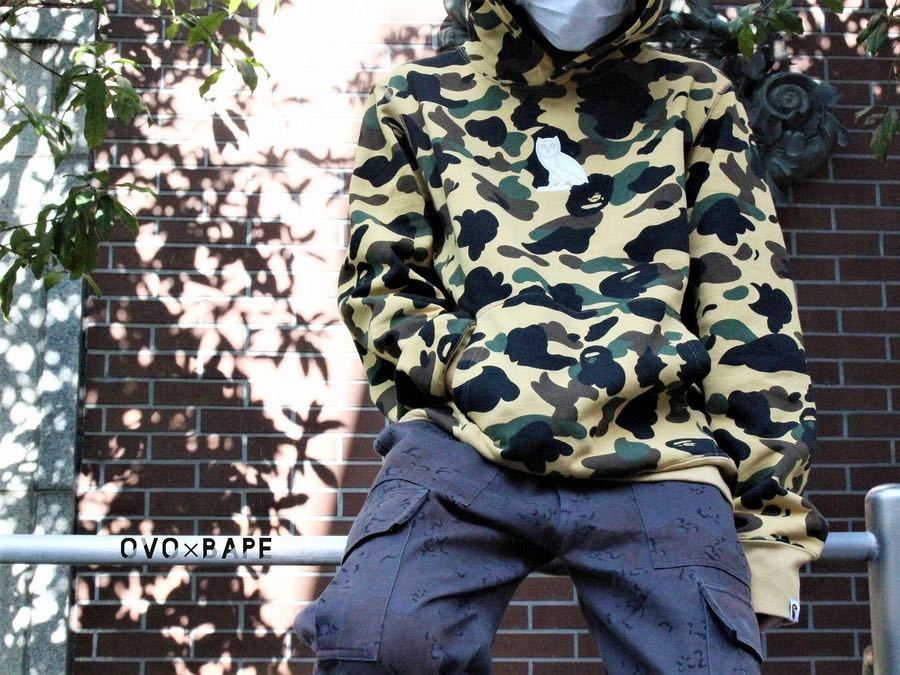 美品 【XL】BAPE x OVO 1stカモ Pullover Hoodie