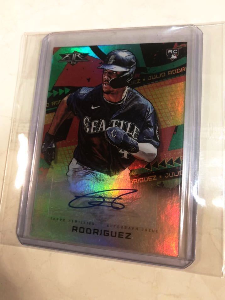 MLB 2022 TOPPS FIRE BASEBALL Julio Rodriguez auto autograph card 