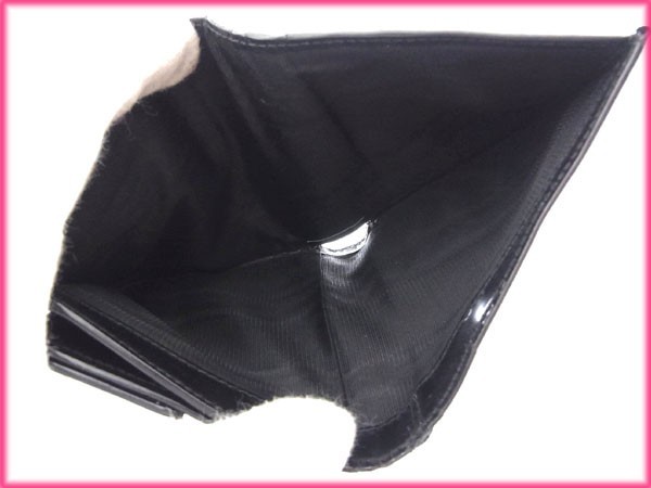 サルヴァトーレ フェラガモ Wホック財布 二つ折り コンパクトサイズ レディース ガンチーニクリップ ブラック×ブラックシルバー 中古_画像6