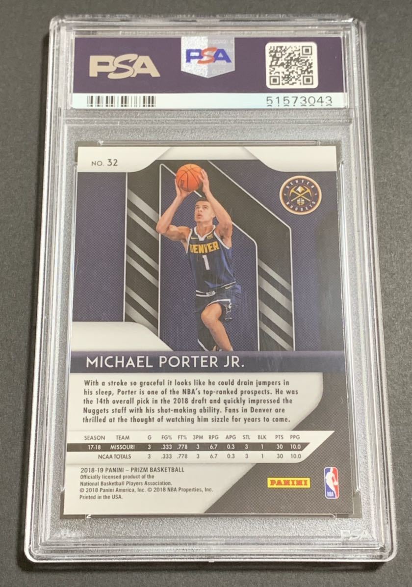 PSA 10 2018 Panini Prizm Michael Porter JR. No.32 RC Rookie Nuggets NBA マイケルポータージュニア　ルーキー　ナゲッツ_画像2