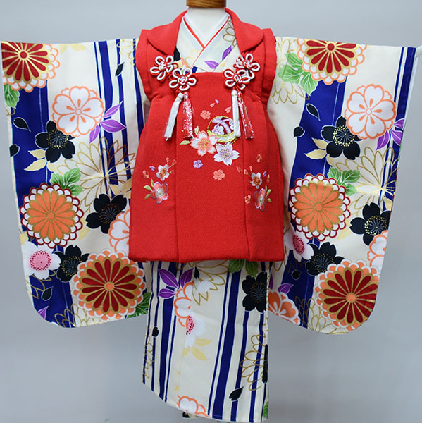 世界有名な 女児 三才 三歳 七五三 被布着物フルセット NO34379 新品
