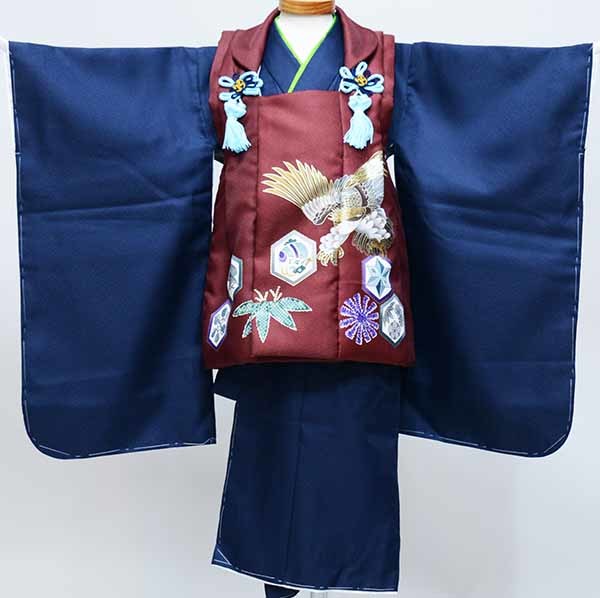 最適な材料 被布着物フルセット 男児 三歳 七五三 絵羽柄 NO37909 新品