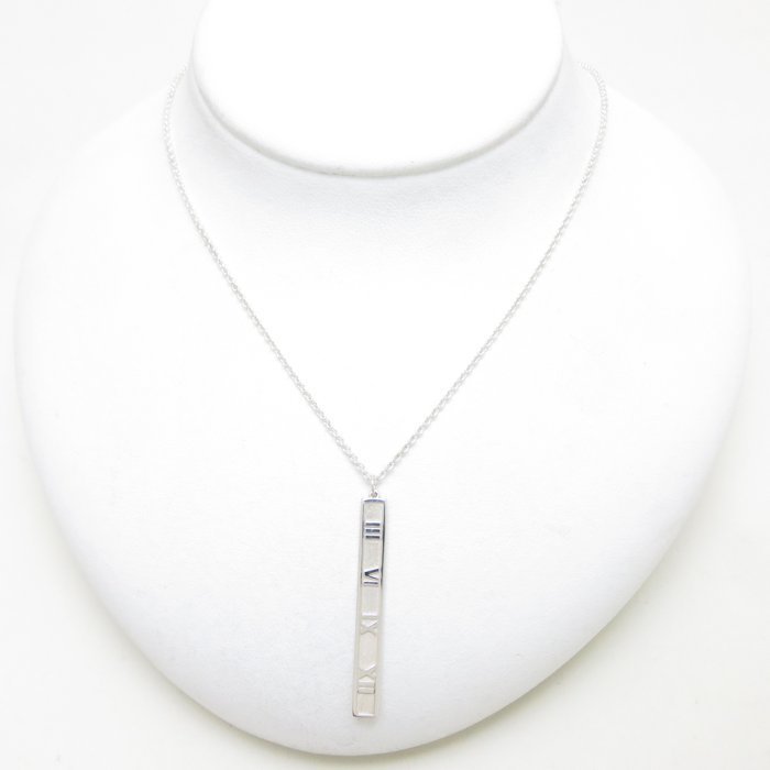  Tiffany TIFFANY&Co. Atlas bar necklace SV925 silver pendant /097778[ used ]