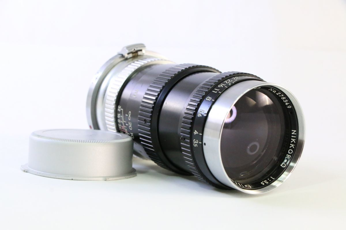 実用★ニコン Nikon NIKKOR-Q 13.5cm F3.5 Sマウント★Nippon Kogaku表記★AH142