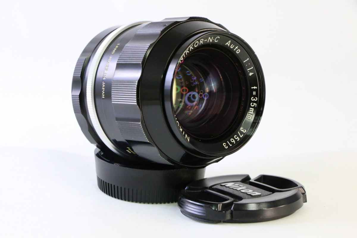 レア玉■実用■ニコン Nikon NIKKOR-N・C Auto 35mm F1.4 7枚絞り No.375613■黄変■AK 653