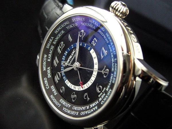 MONT*BLANC* self-winding watch * World Time &GMT* guarantee & attached equipping new goods!!