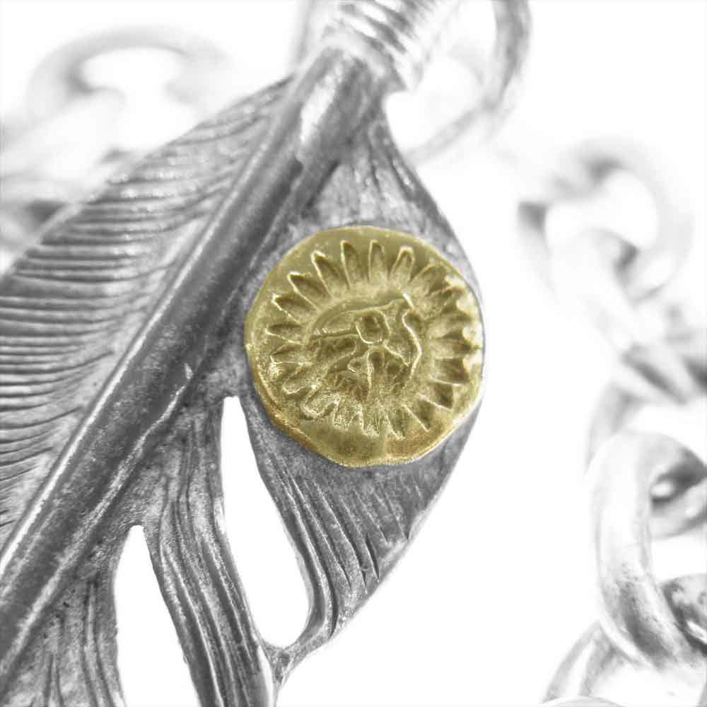 WINGROCK ウィングロック FEATHER BRACELET 金メタル付き フェザー