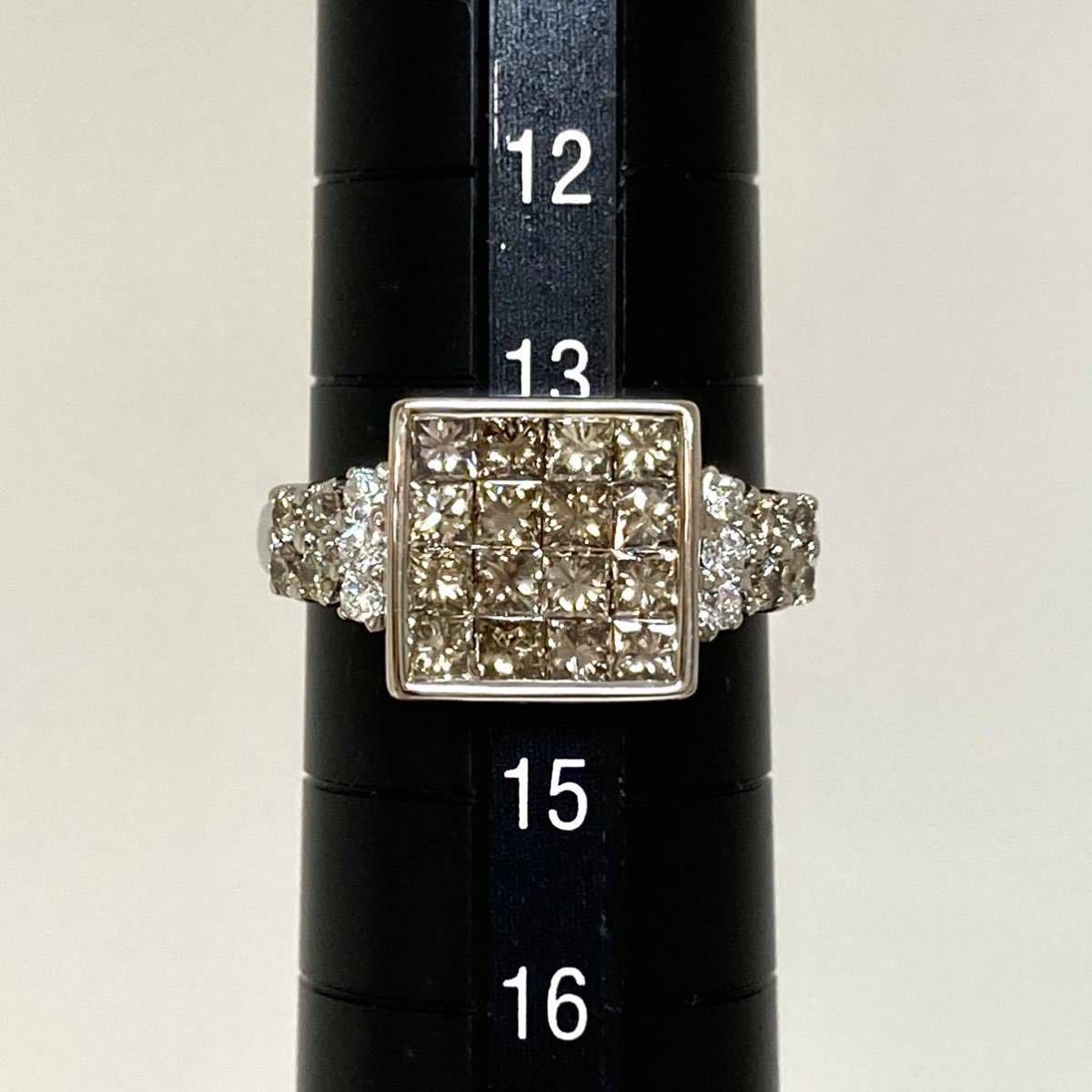 絶品 ダイヤモンド2.10ct 最高級 pt900無垢セレブリ ダイヤリング