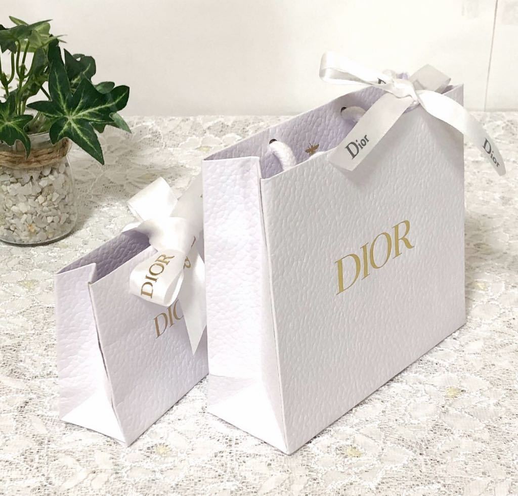 クリスチャン・ディオール「Christian Dior」ミニショッパー 2枚組( 957 ) 紙袋 ショップ袋 ブランド紙袋  アクセサリー・コスメ用サイズ