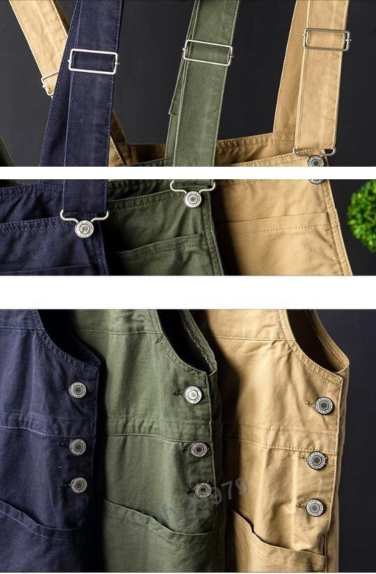 I855☆新品メンズ オーバーオール サロペット ジャケット サスペンダーズボン ペインター 作業服 パンツ ズボン 3色M-3XL グリーン_画像10