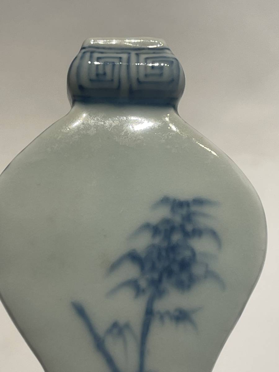 清朝期 新渡 時代物 青花瓢箪形花瓶 一輪挿し花入 古染付 唐物 中国