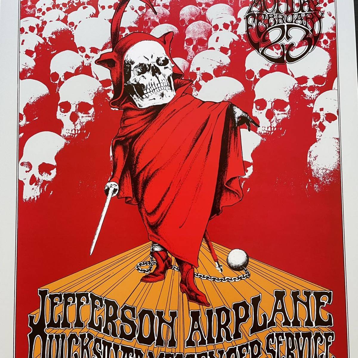  poster *1970je fur son* air plain [ grate full * dead bene Fit ] concert poster *Jefferson Airplane/Santana